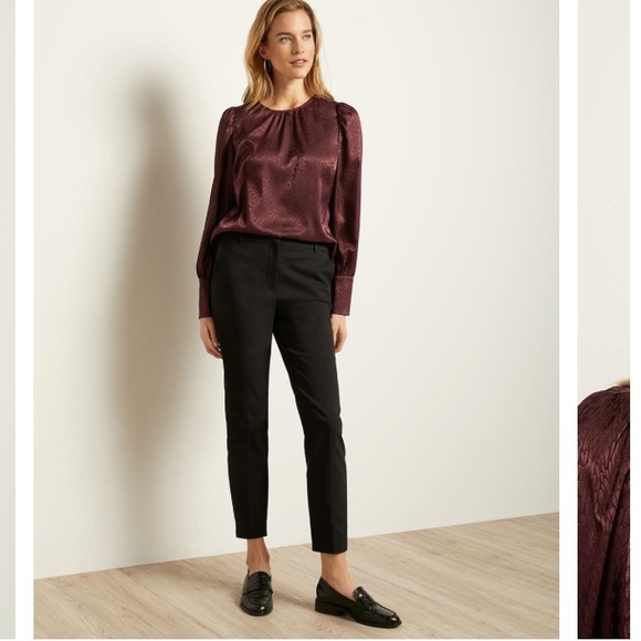 BNWT RW&CO satin burgundy blouse with cut out back - Picture 2 of 6